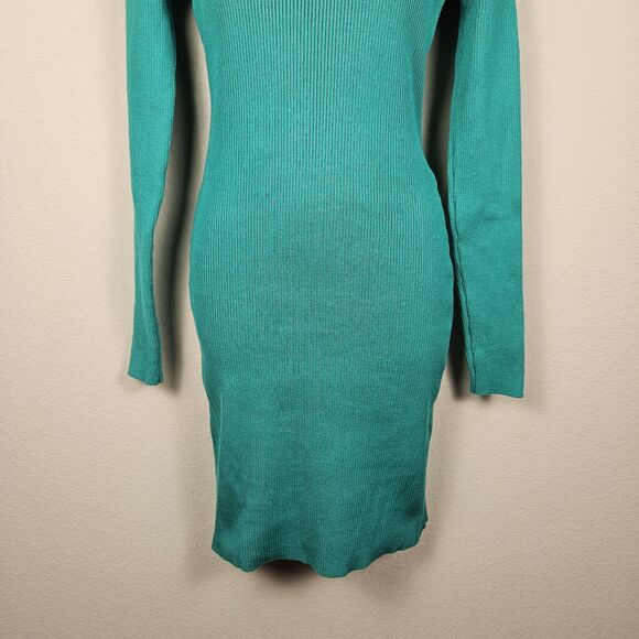 NUBU Studio Hungarian Dress Bodycon Ribbed Long Sleeve Cut Out Size Midi Stretch - Picture 4 of 14